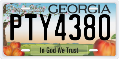 GA license plate PTY4380