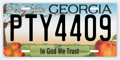 GA license plate PTY4409