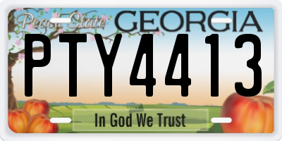 GA license plate PTY4413