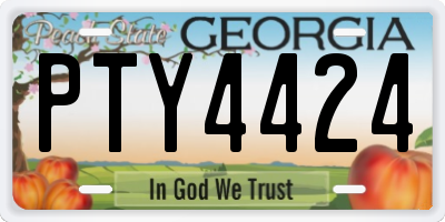 GA license plate PTY4424