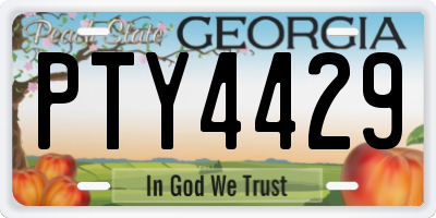 GA license plate PTY4429