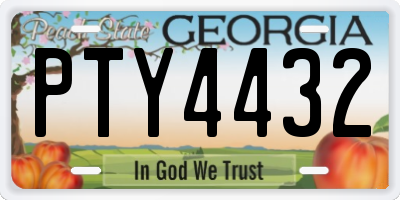GA license plate PTY4432