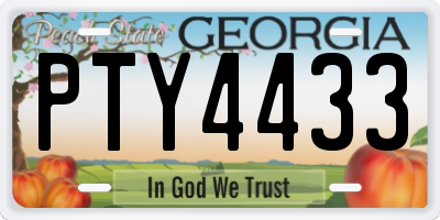 GA license plate PTY4433