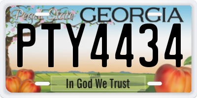 GA license plate PTY4434