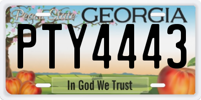 GA license plate PTY4443