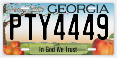 GA license plate PTY4449