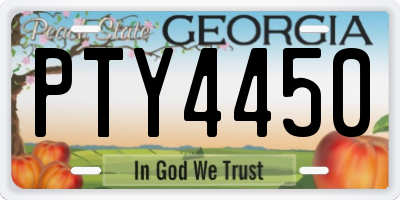 GA license plate PTY4450