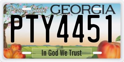 GA license plate PTY4451