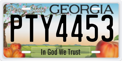 GA license plate PTY4453