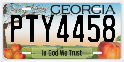 GA license plate PTY4458