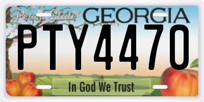 GA license plate PTY4470