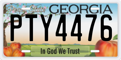 GA license plate PTY4476
