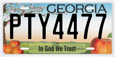 GA license plate PTY4477