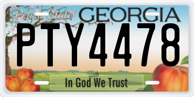 GA license plate PTY4478