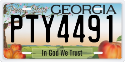 GA license plate PTY4491