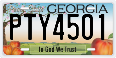 GA license plate PTY4501