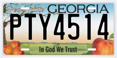 GA license plate PTY4514