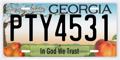 GA license plate PTY4531