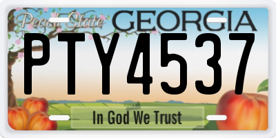 GA license plate PTY4537