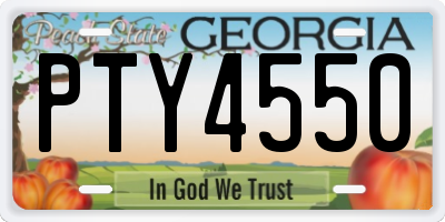 GA license plate PTY4550
