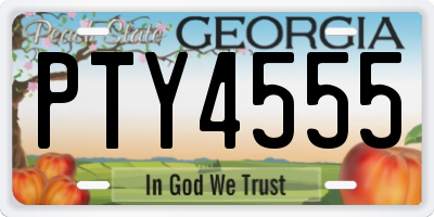 GA license plate PTY4555