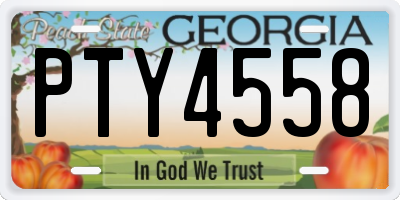 GA license plate PTY4558