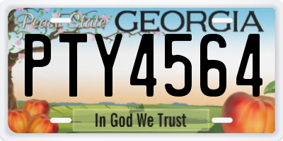 GA license plate PTY4564