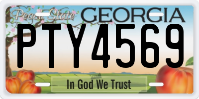 GA license plate PTY4569