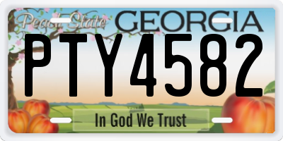 GA license plate PTY4582