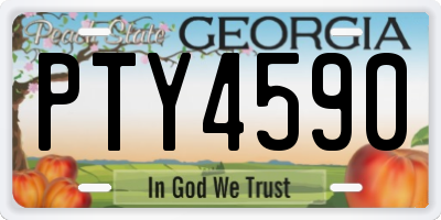 GA license plate PTY4590