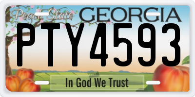GA license plate PTY4593