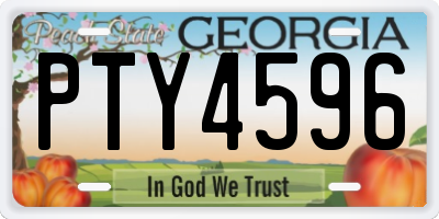GA license plate PTY4596