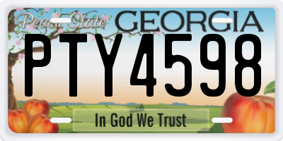 GA license plate PTY4598