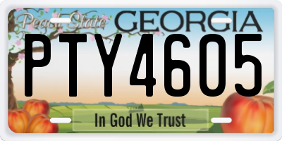 GA license plate PTY4605
