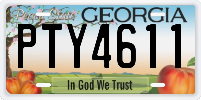 GA license plate PTY4611