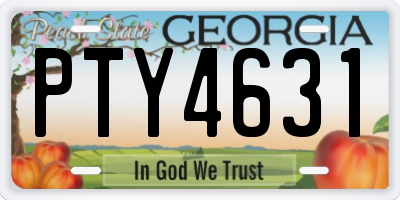 GA license plate PTY4631