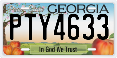GA license plate PTY4633