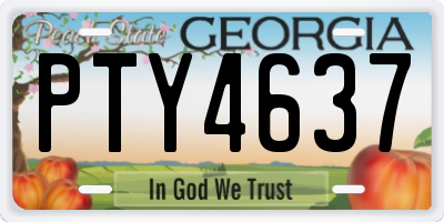 GA license plate PTY4637