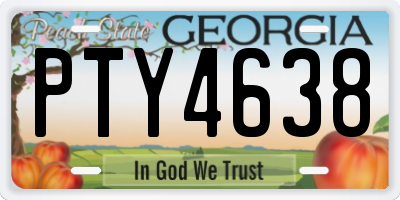 GA license plate PTY4638