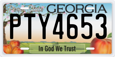 GA license plate PTY4653