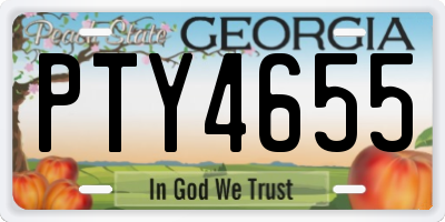 GA license plate PTY4655
