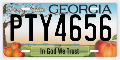 GA license plate PTY4656