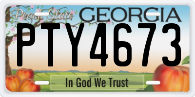 GA license plate PTY4673