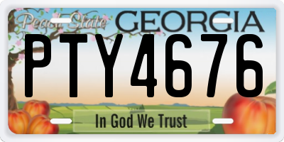 GA license plate PTY4676