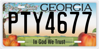 GA license plate PTY4677