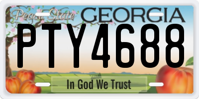 GA license plate PTY4688