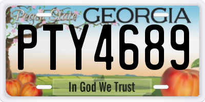 GA license plate PTY4689
