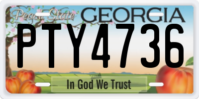 GA license plate PTY4736