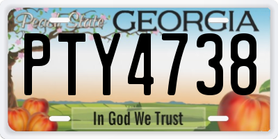 GA license plate PTY4738