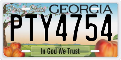 GA license plate PTY4754